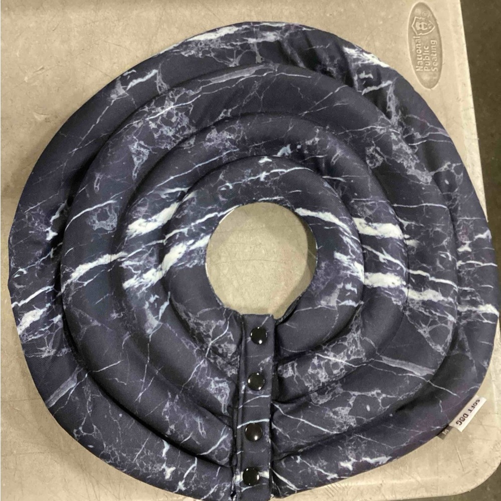 Soft Dog Cone collar Donut Medium,(Black White)